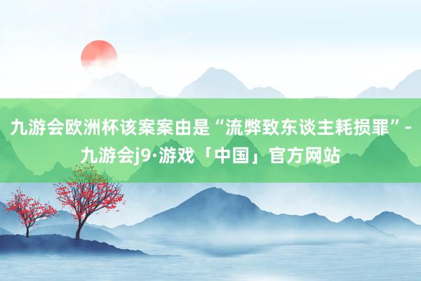 九游会欧洲杯该案案由是“流弊致东谈主耗损罪”-九游会j9·游戏「中国」官方网站