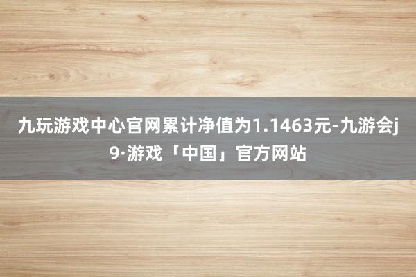 九玩游戏中心官网累计净值为1.1463元-九游会j9·游戏「中国」官方网站