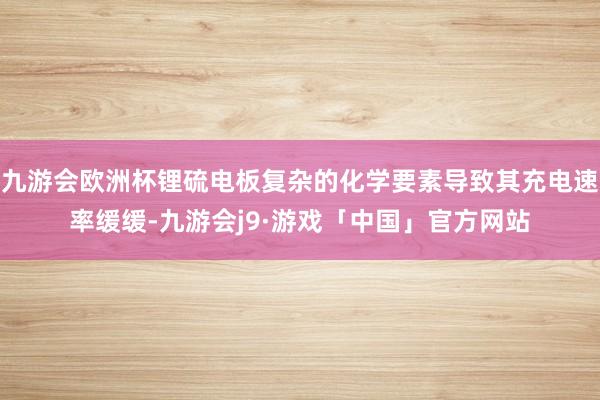 九游会欧洲杯锂硫电板复杂的化学要素导致其充电速率缓缓-九游会j9·游戏「中国」官方网站