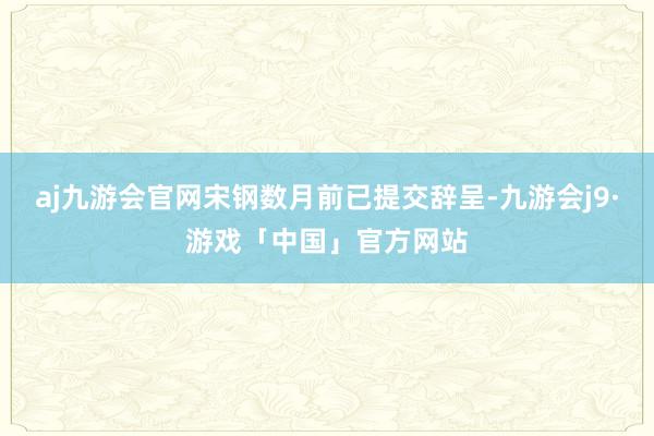 aj九游会官网宋钢数月前已提交辞呈-九游会j9·游戏「中国」官方网站