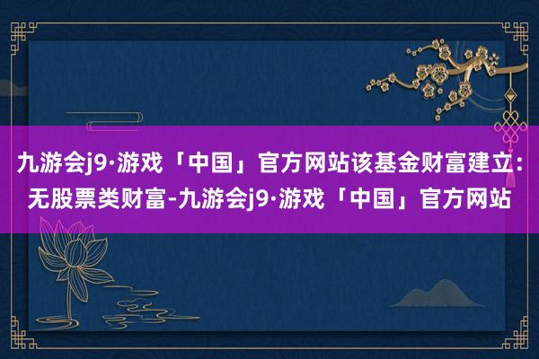 九游会j9·游戏「中国」官方网站该基金财富建立：无股票类财富-九游会j9·游戏「中国」官方网站