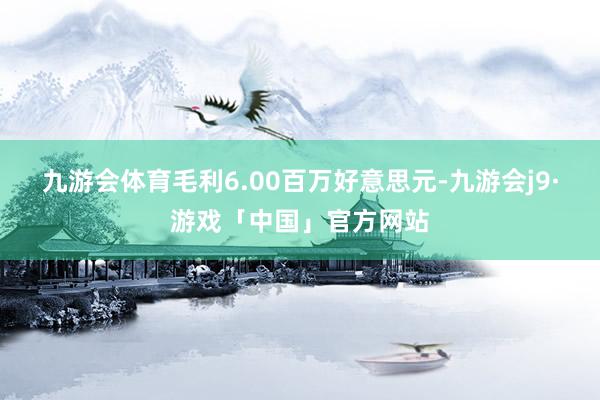 九游会体育毛利6.00百万好意思元-九游会j9·游戏「中国」官方网站