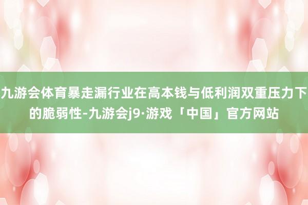 九游会体育暴走漏行业在高本钱与低利润双重压力下的脆弱性-九游会j9·游戏「中国」官方网站